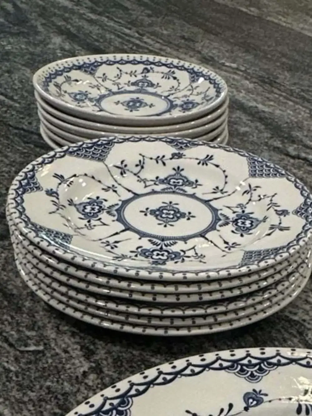 Vintage H. Aynsley & Co Copenhagen Pattern Ironstone Plates, Blue and White